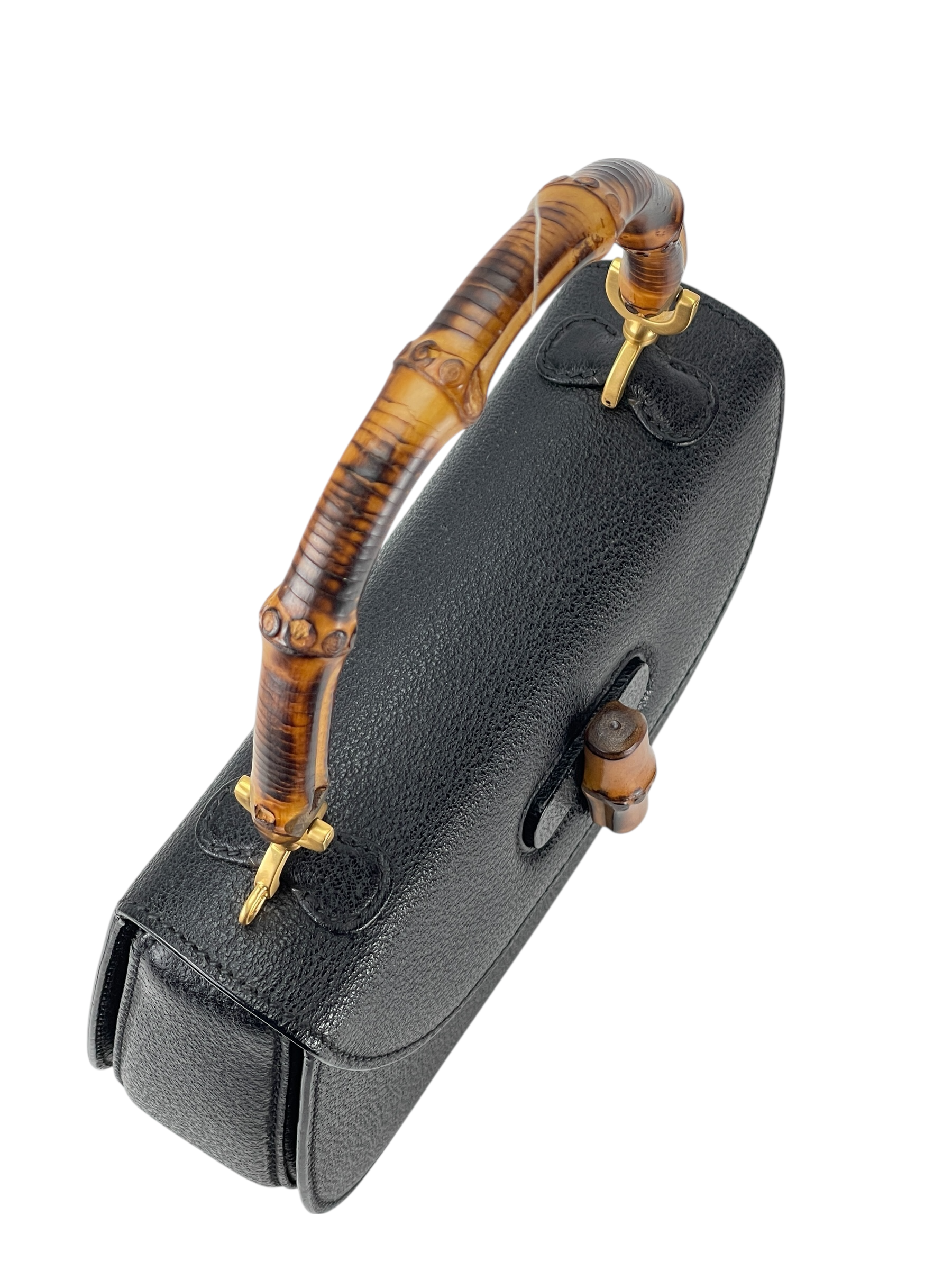 GUCCI - 2way Small Leather Bamboo Handbag 