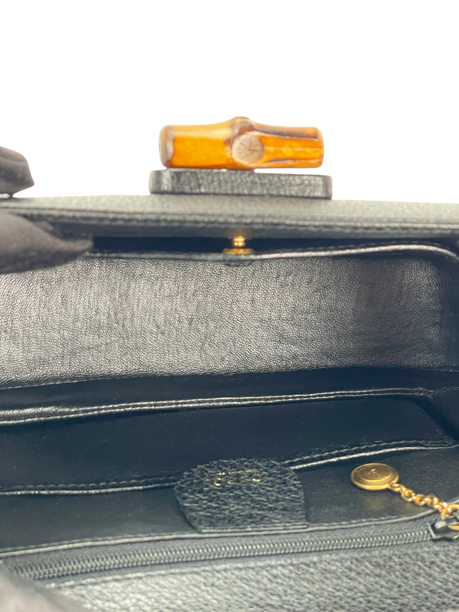 GUCCI - 2way Small Leather Bamboo Handbag 