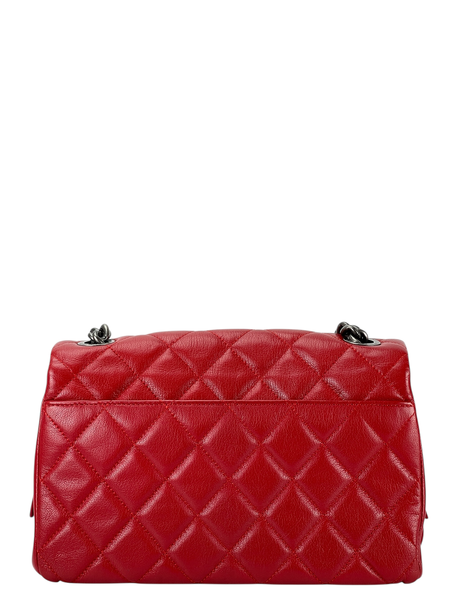 Chanel - Red Quilted Goatskin Leather City Rock Flap Bag