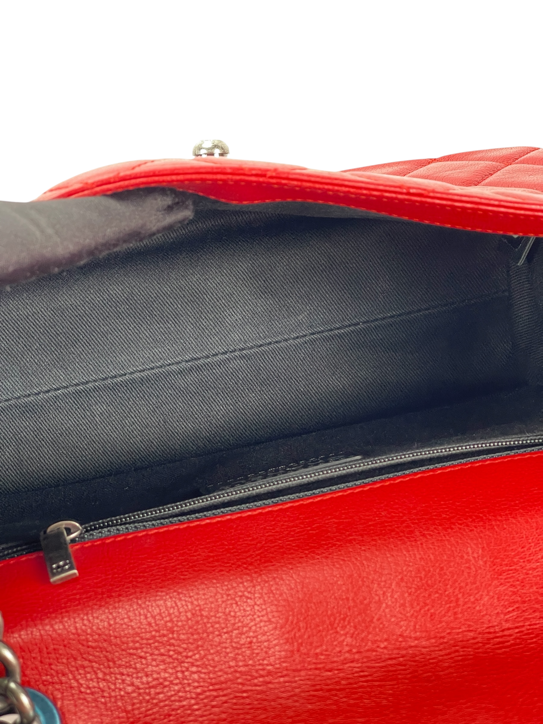 Chanel - Red Quilted Goatskin Leather City Rock Flap Bag