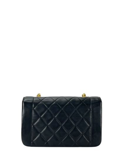 CHANEL - Black Lambskin Matelasse Single Flap Chain Bag Gold Hardware