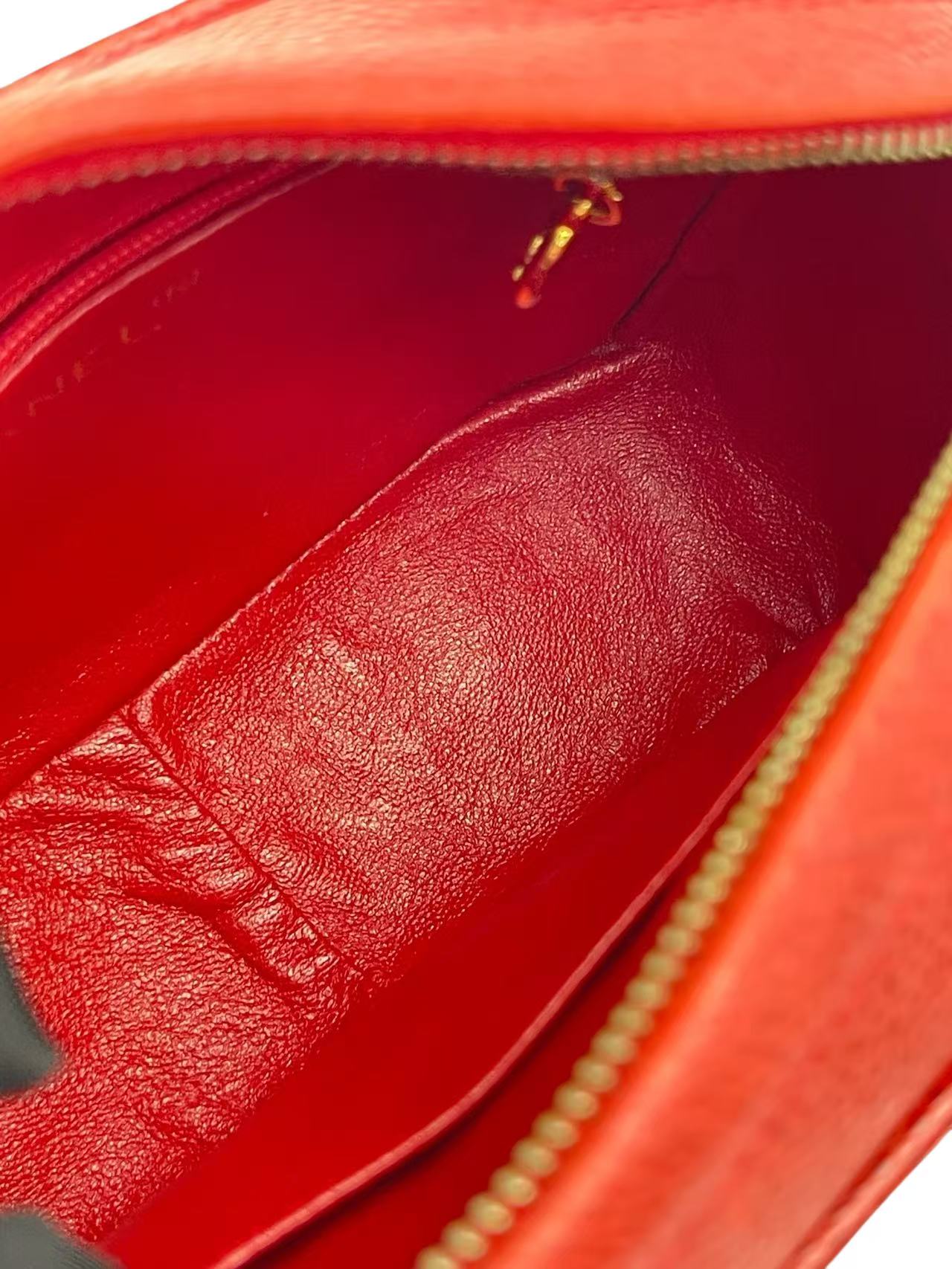 CHANEL - Red Caviar Matelasse Chain Camera Shoulder Bag – Camellia