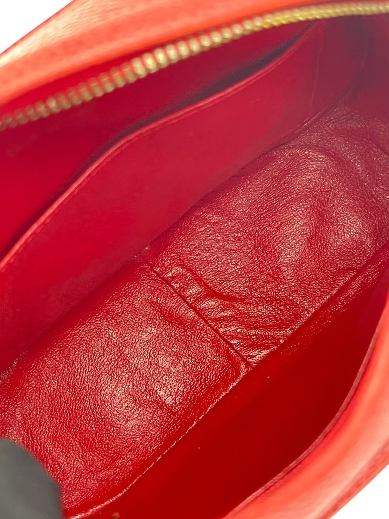 CHANEL - Red Caviar Matelasse Chain Camera Shoulder Bag