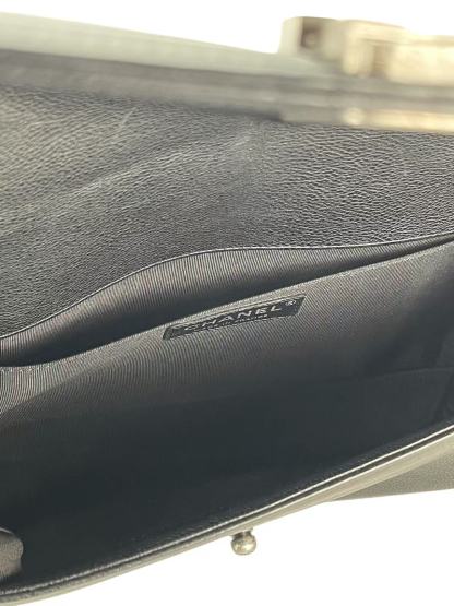 CHANEL - Medium Boy Flap Bag Black Caviar Sliver Hardware