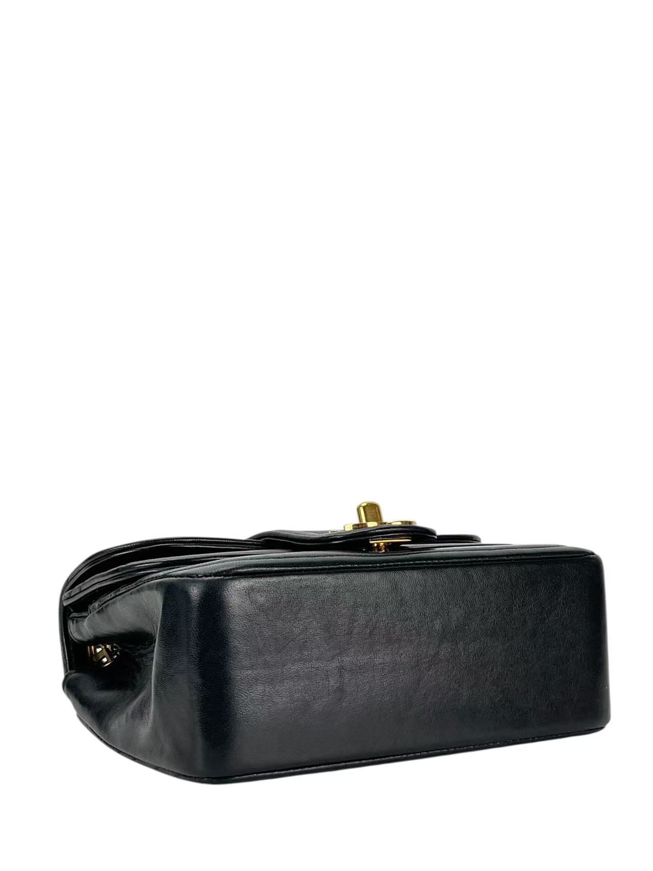 CHANEL - Vintage Black Single Flap Bag Gold Hardware