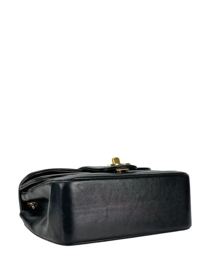 CHANEL - Vintage Black Single Flap Bag Gold Hardware