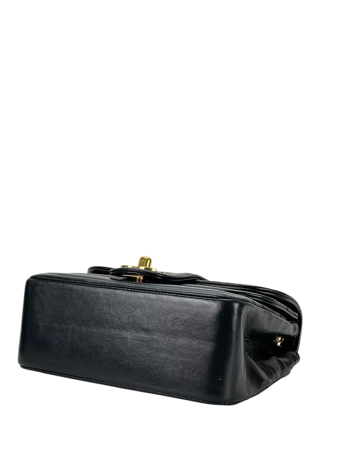 CHANEL - Vintage Black Single Flap Bag Gold Hardware