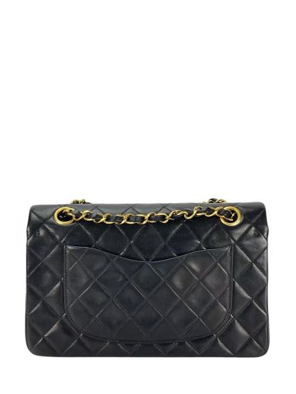 CHANEL - Small Classic Double Flap Bag Black Lambskin Gold Hardware (CF23)