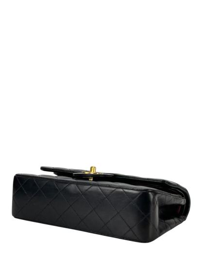 CHANEL - Small Classic Double Flap Bag Black Lambskin Gold Hardware (CF23)