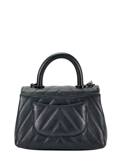 CHANEL - So Black Coco Handle Caviar V-stitch Bag