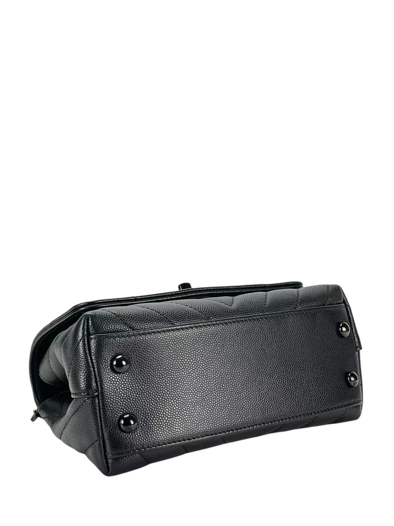 CHANEL - So Black Coco Handle Caviar V-stitch Bag