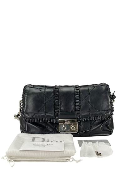 CHRISTIAN DIOR - Black Lambskin Dior Miss Dior New Lock Shoulder Bag