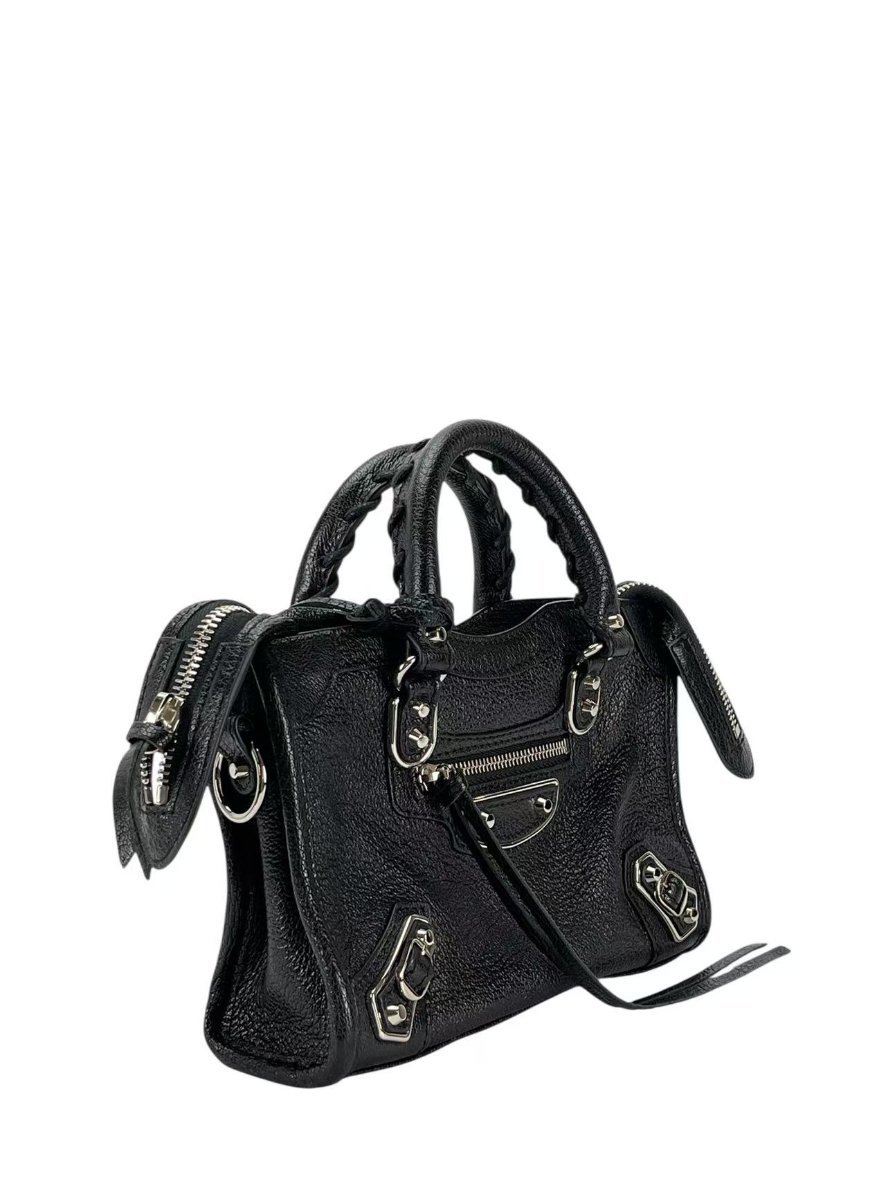 BALENCIAGA - Black Calfskin Classic City 2way Bag Sliver Hardware