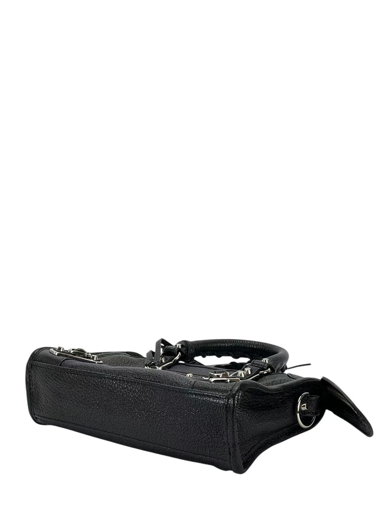 BALENCIAGA - Black Calfskin Classic City 2way Bag Sliver Hardware