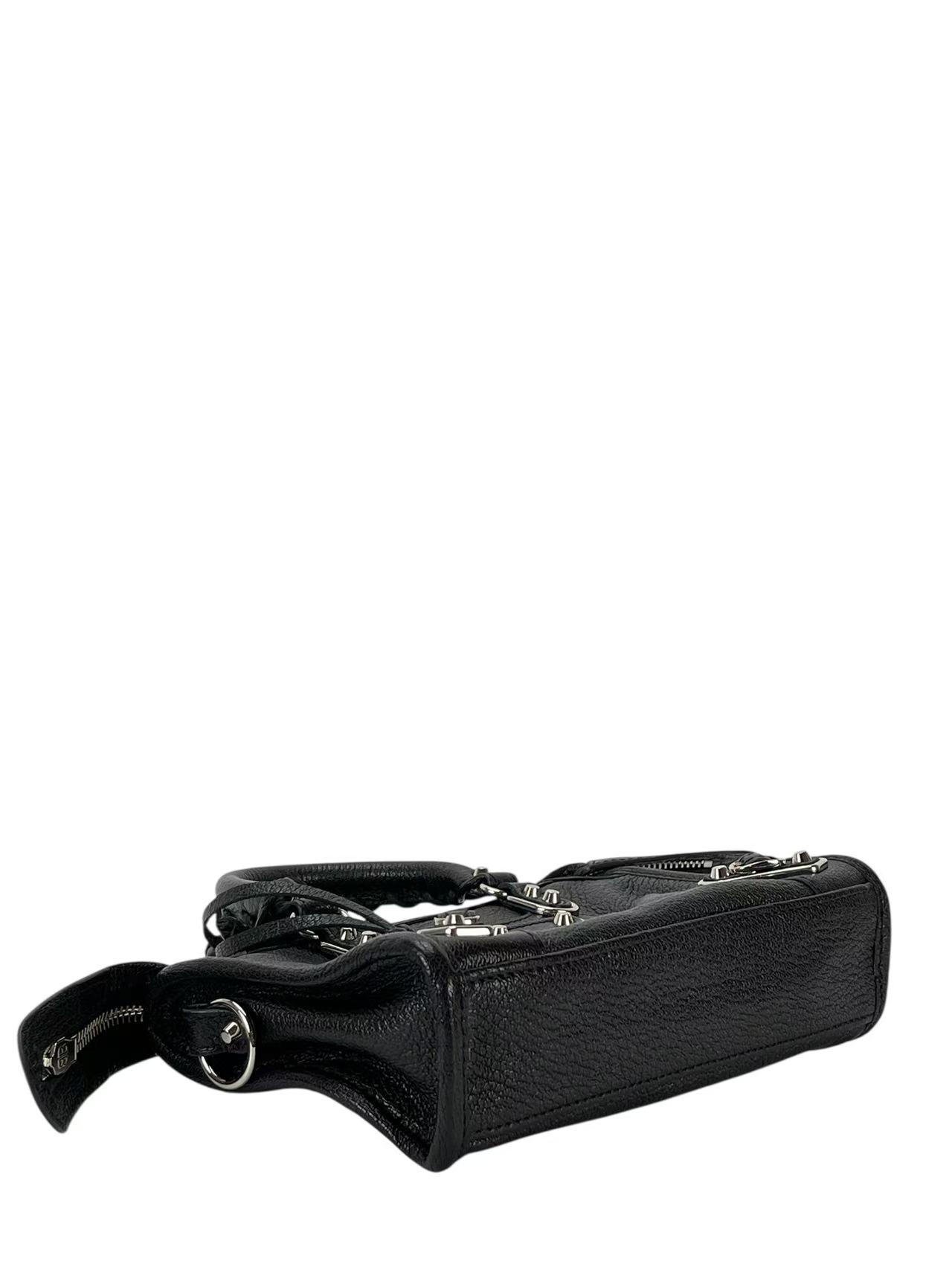 BALENCIAGA - Black Calfskin Classic City 2way Bag Sliver Hardware