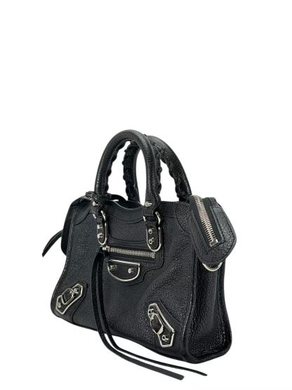BALENCIAGA - Black Calfskin Classic City 2way Bag Sliver Hardware