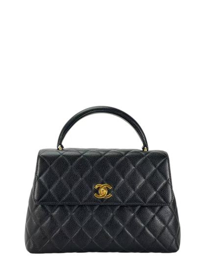 CHANEL - Black Caviar Skin Coco Handle Handbag