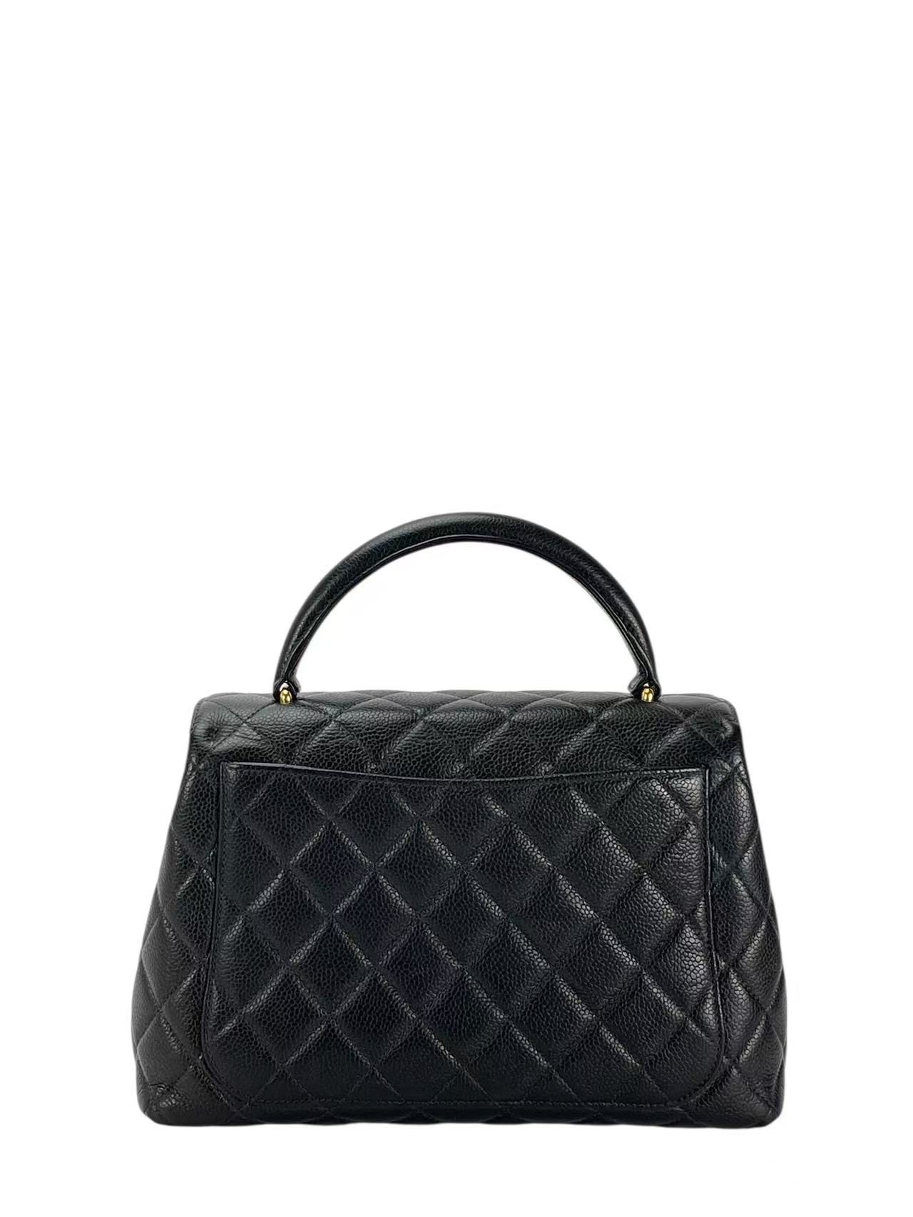 CHANEL - Black Caviar Skin Coco Handle Handbag