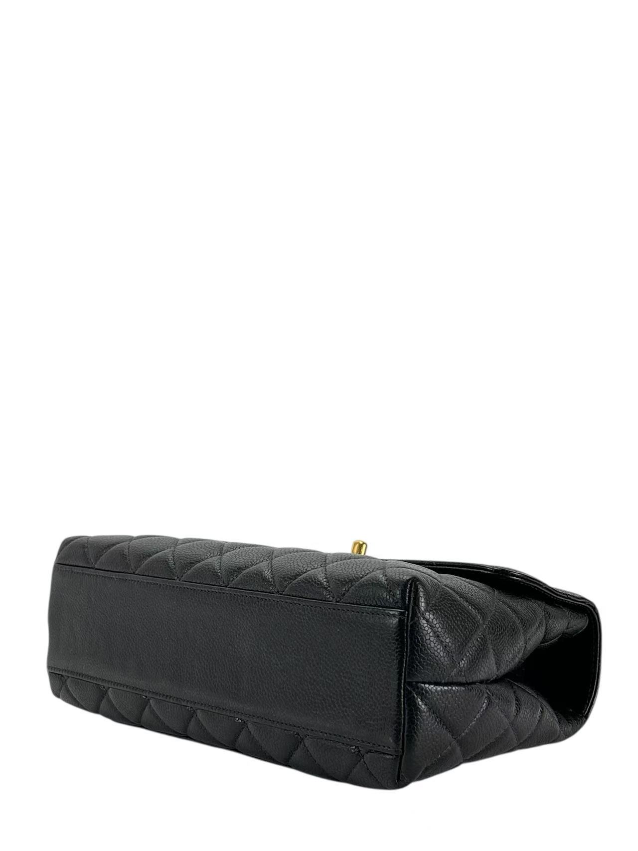 CHANEL - Black Caviar Skin Coco Handle Handbag