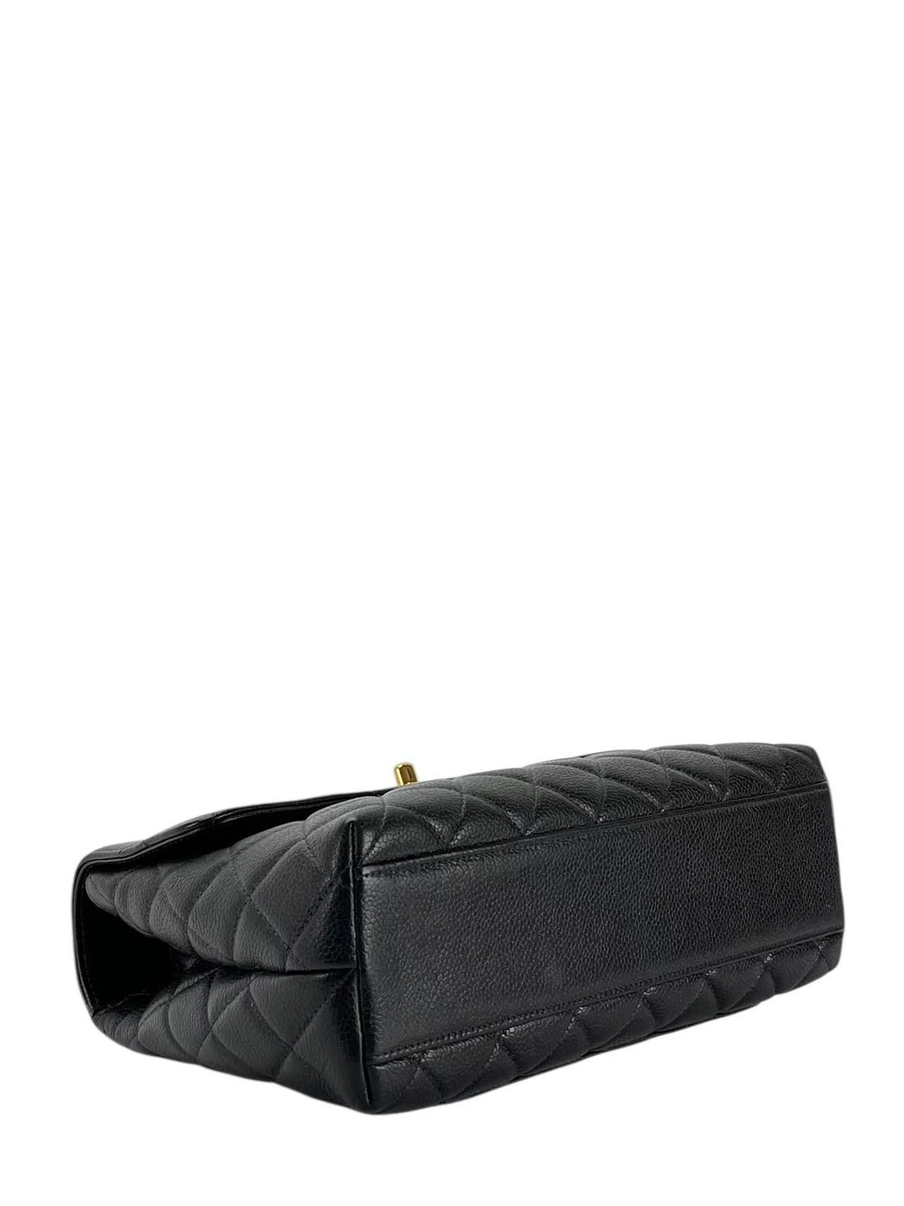 CHANEL - Black Caviar Skin Coco Handle Handbag