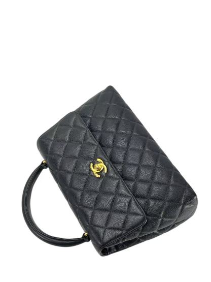CHANEL - Black Caviar Skin Coco Handle Handbag