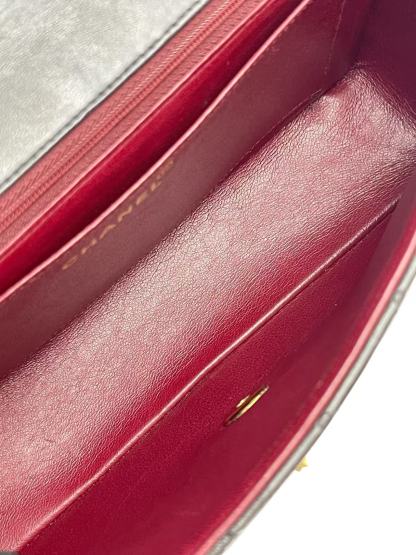 CHANEL - Medium Lambskin Black Top Handle Bag Single Flap Handbag 