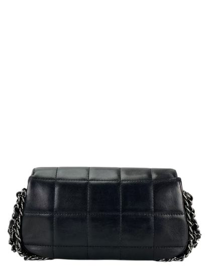 CHANEL - All Black Lambskin Chain Pochette Bag