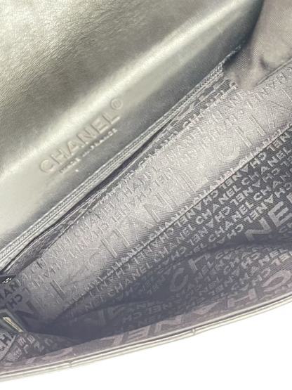 CHANEL - All Black Lambskin Chain Pochette Bag