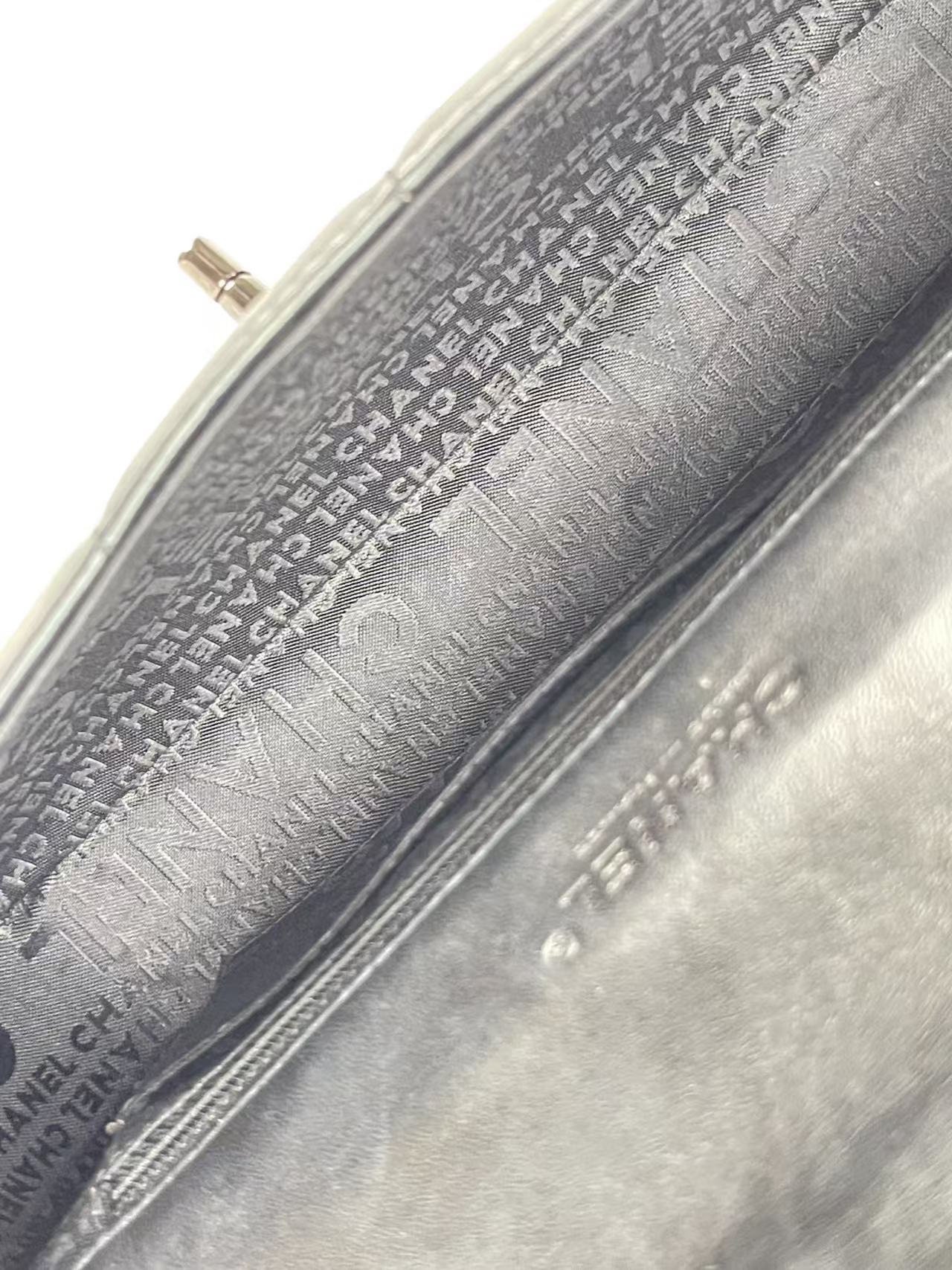 CHANEL - All Black Lambskin Chain Pochette Bag