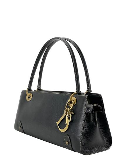 CHRISTIAN DIOR - Black East West Lady Calfskin Handbag