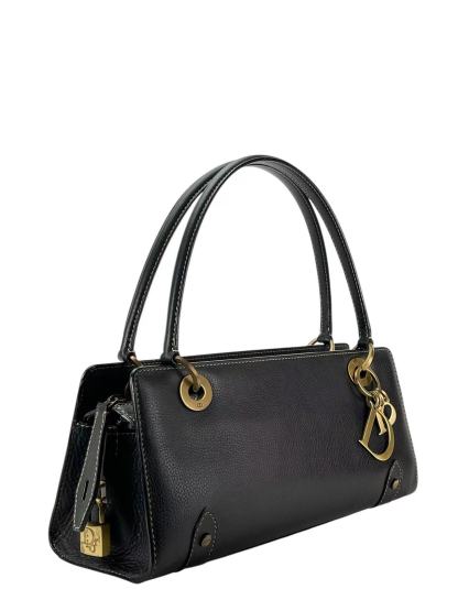 CHRISTIAN DIOR - Black East West Lady Calfskin Handbag