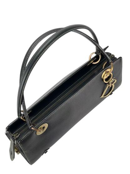 CHRISTIAN DIOR - Black East West Lady Calfskin Handbag