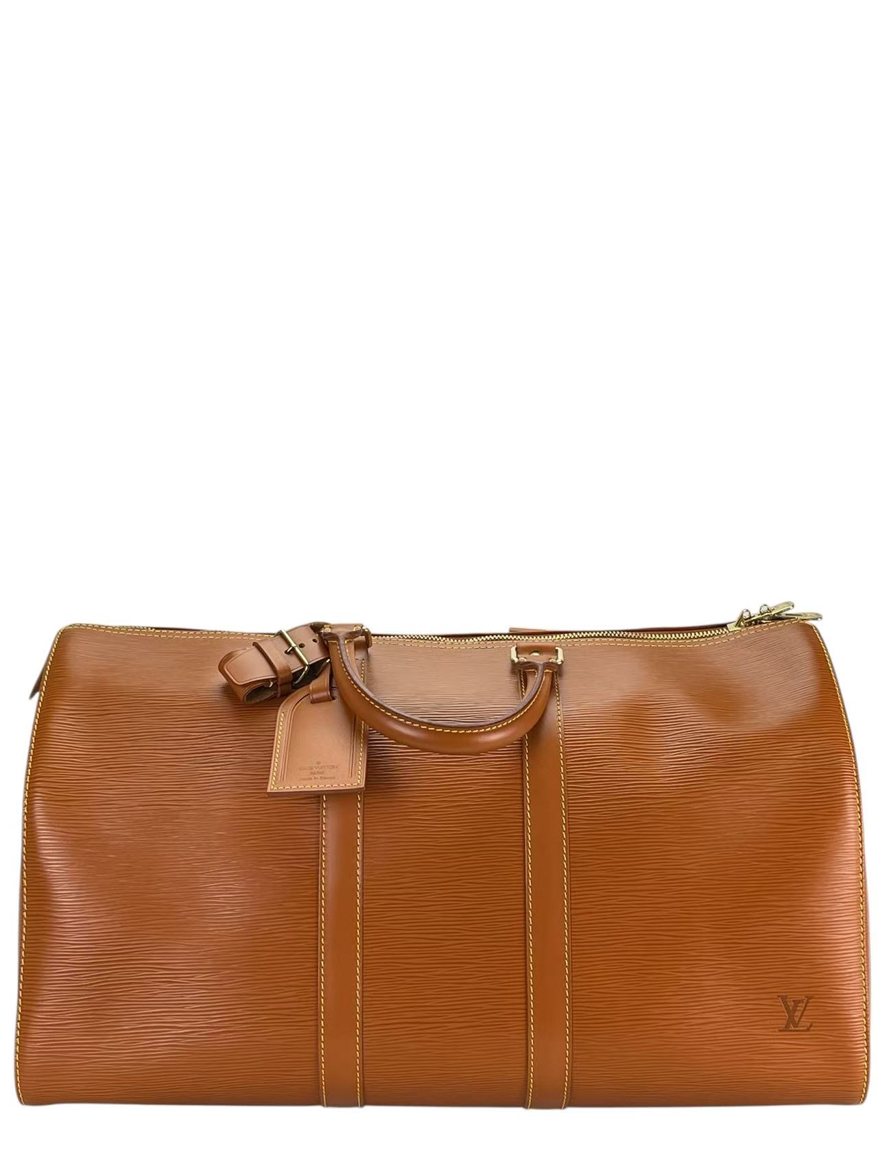 LOUIS VUITTON - Keepall 45 Boston Epi Handbag Brown M42978