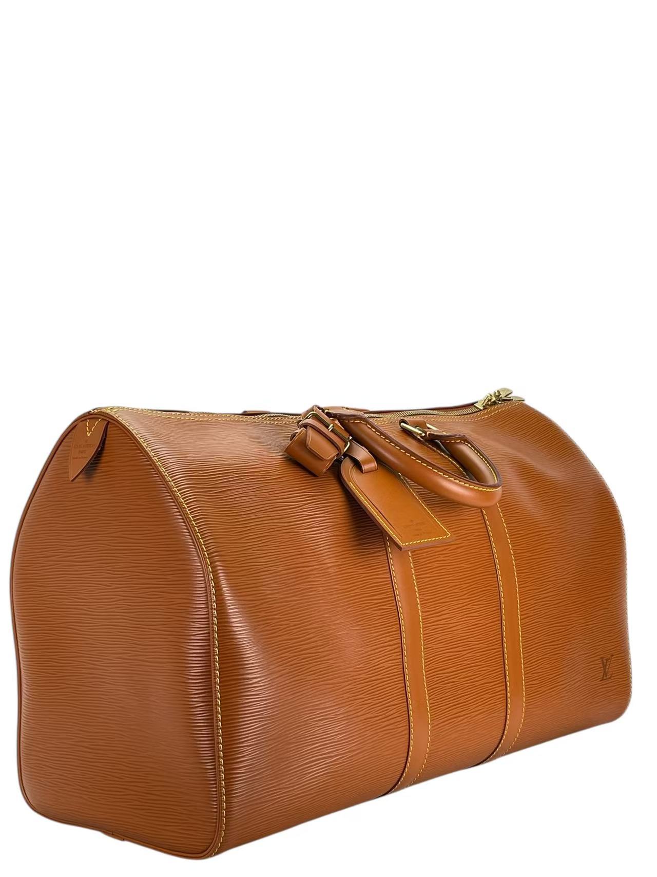 LOUIS VUITTON - Keepall 45 Boston Epi Canvas Brown Handbag