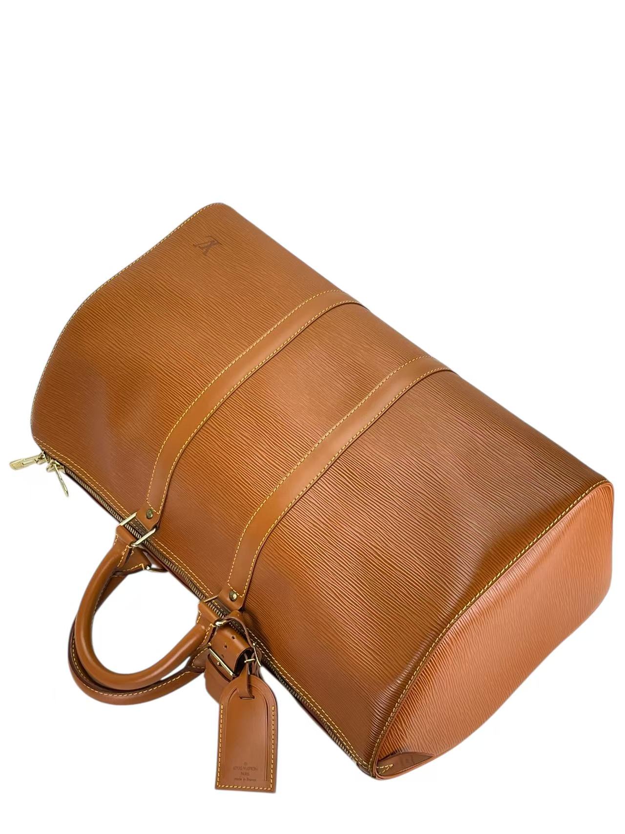 LOUIS VUITTON - Keepall 45 Boston Epi Canvas Brown Handbag