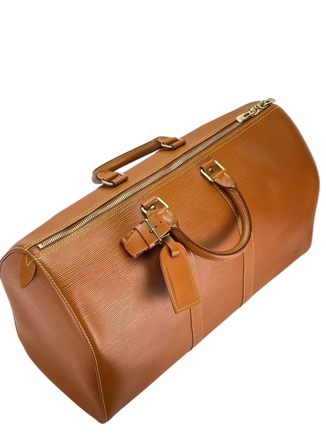 LOUIS VUITTON - Keepall 45 Boston Epi Canvas Brown Handbag