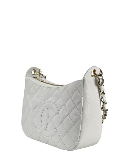 CHANEL - Coco Mark Hobo Shoulder Bag White Caviar 
