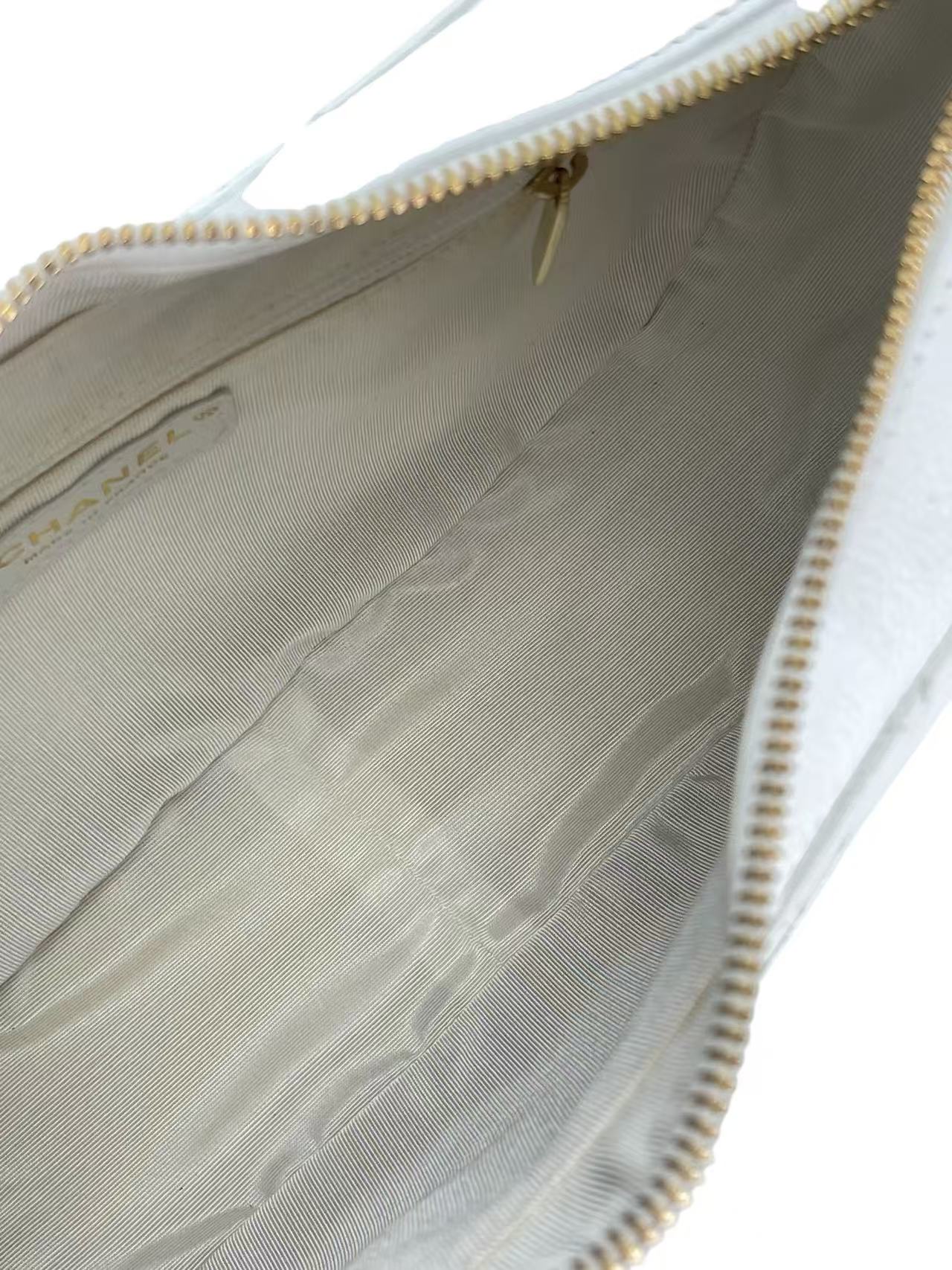 CHANEL - Coco Mark Hobo Shoulder Bag White Caviar 