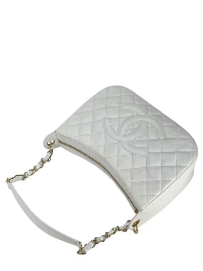 CHANEL - Coco Mark Hobo Shoulder Bag White Caviar 