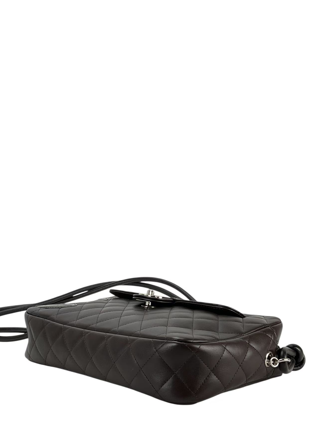 CHANEL - Dark Brown Calfskin Cambon Ligne Shoulder Bag