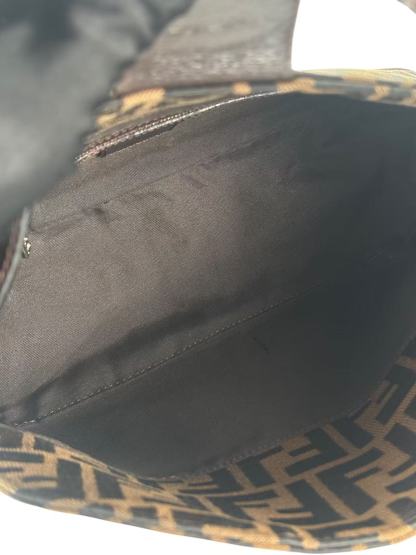 FENDI - Brown Zucca Handbag Silver Hardware