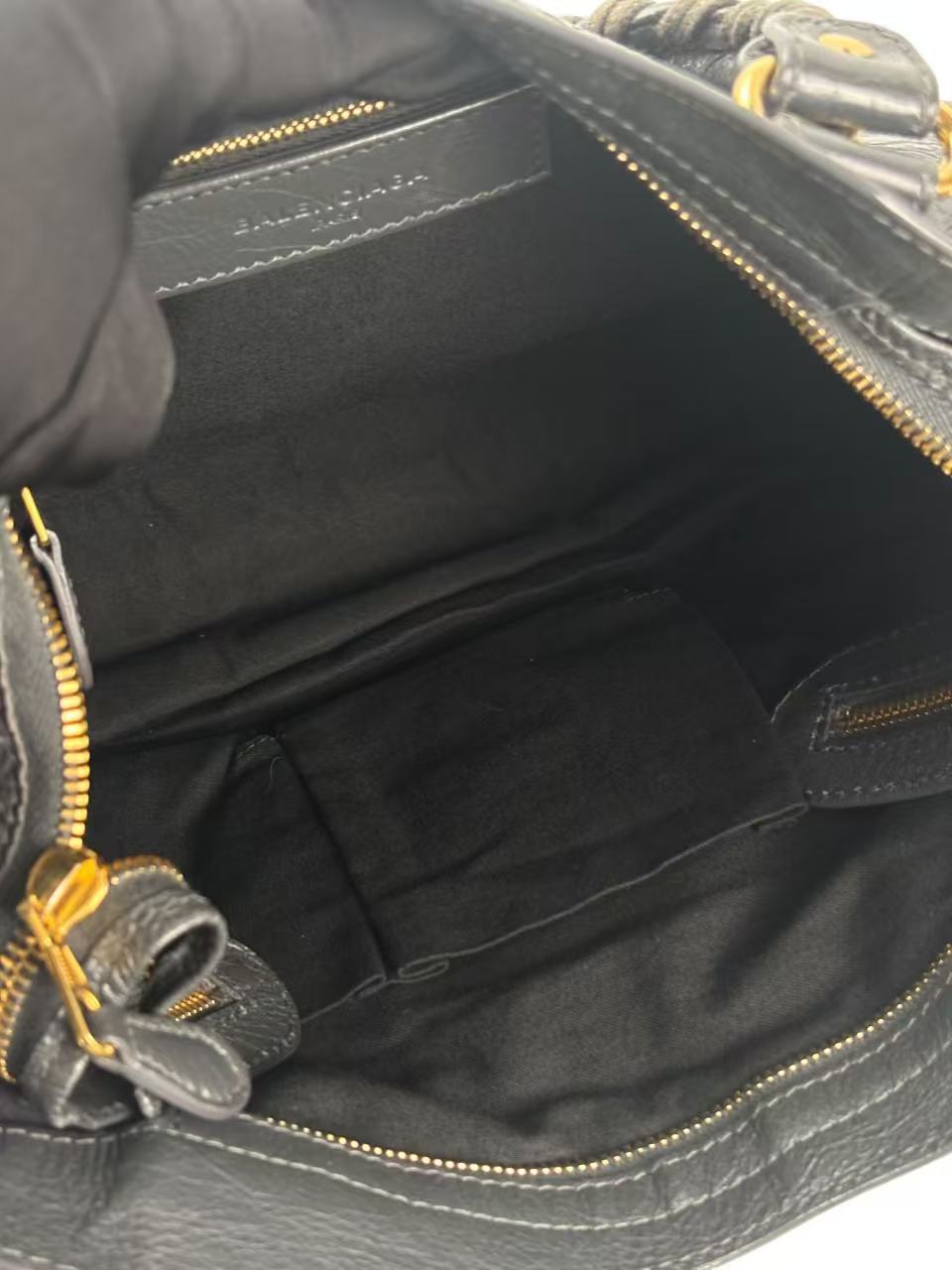 BALENCIAGA - Grey Calfskin Giant City Bag 2way Gold Hardware