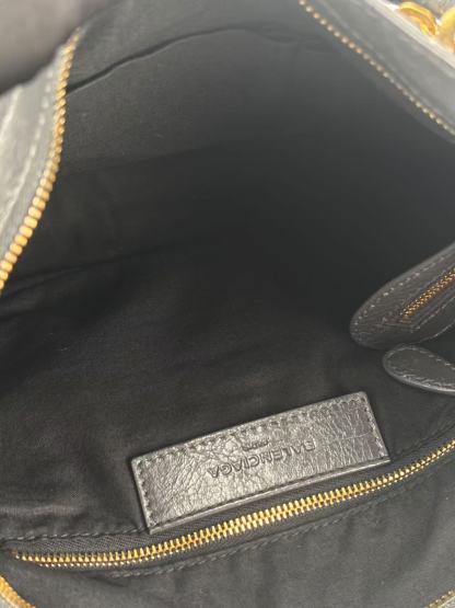 BALENCIAGA - Grey Calfskin Giant City Bag 2way Gold Hardware