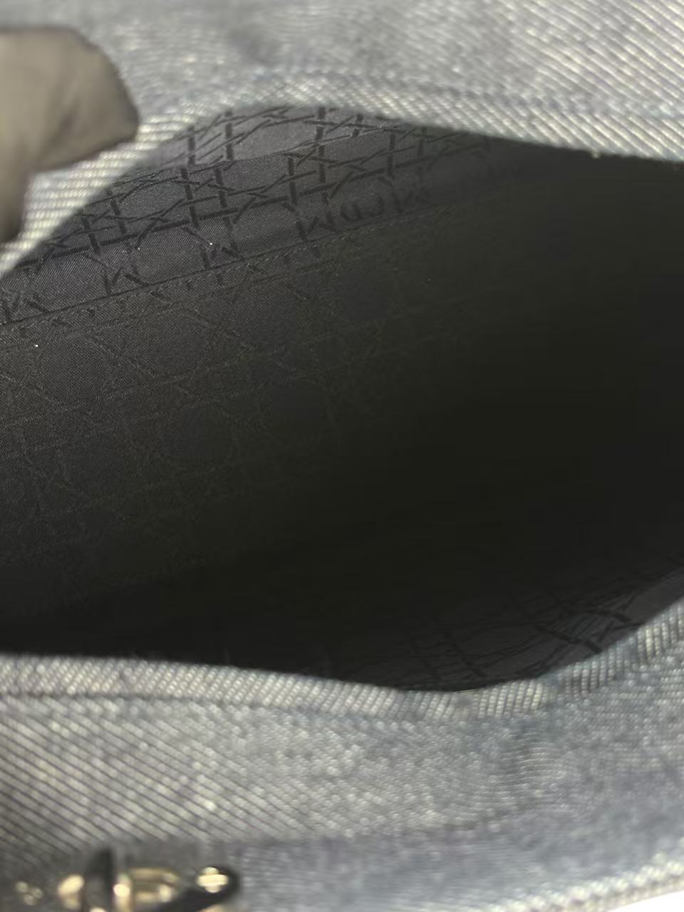 CHRISTIAN DIOR - Denim Leather Navy 2way Lady Dior Bag