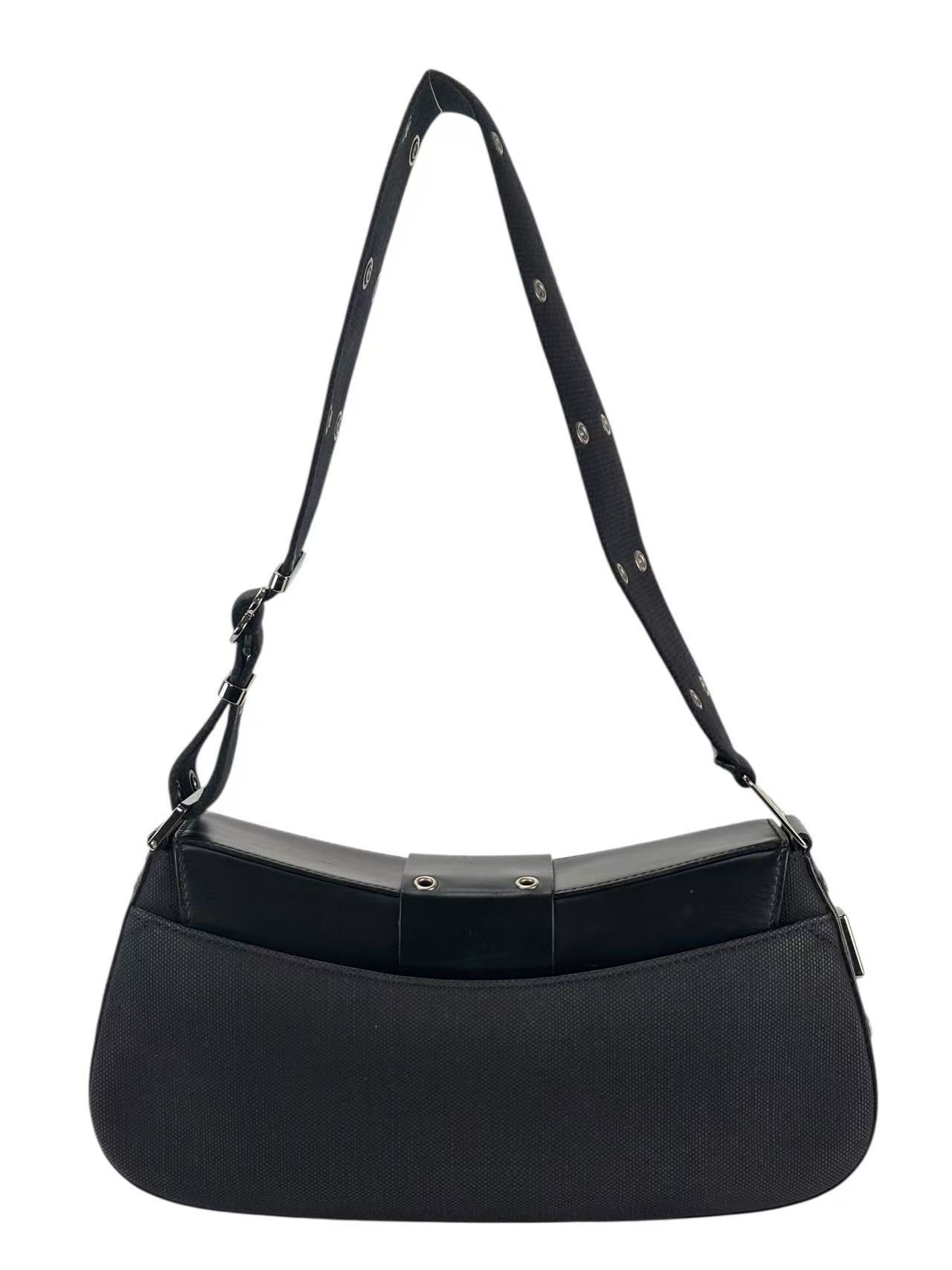 CHRISTIAN DIOR - 2002 Black Trotter Street Chic Shoulder Bag