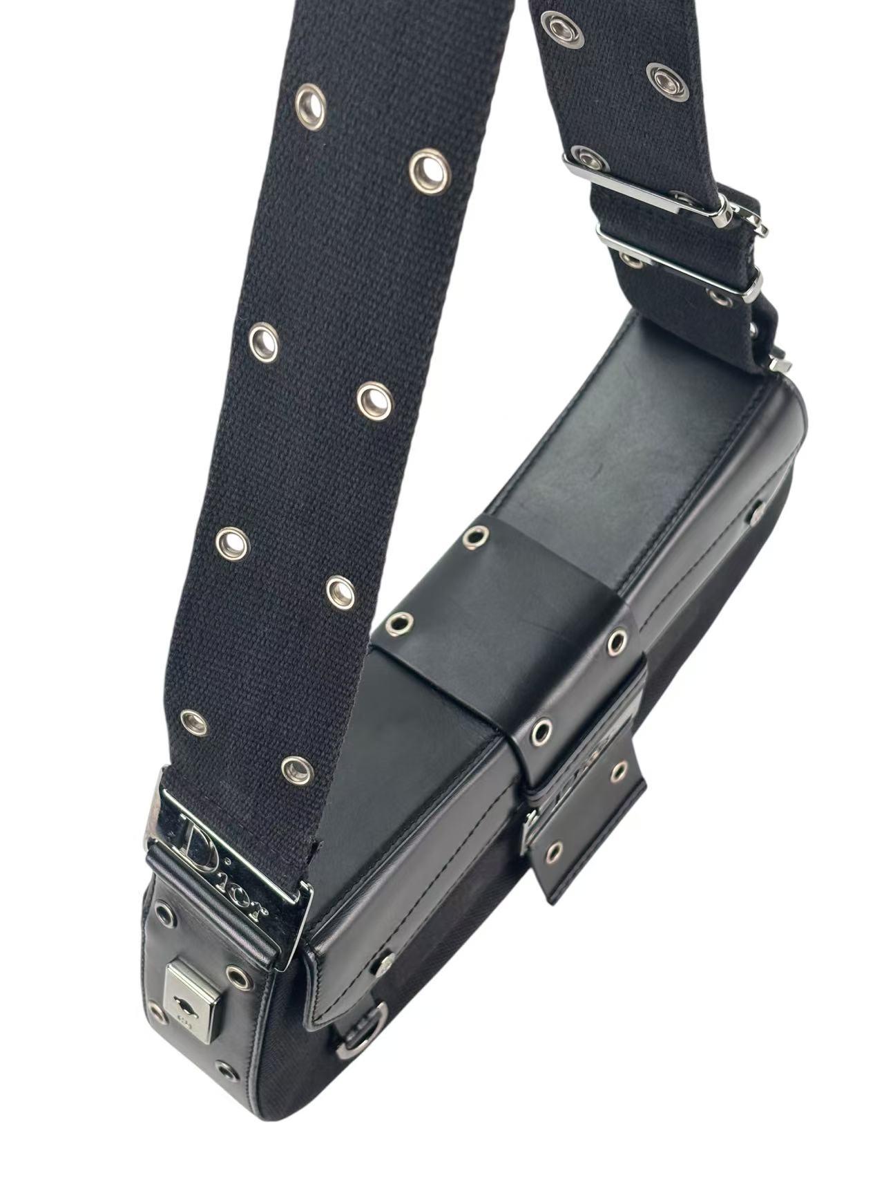 CHRISTIAN DIOR - 2002 Black Trotter Street Chic Shoulder Bag