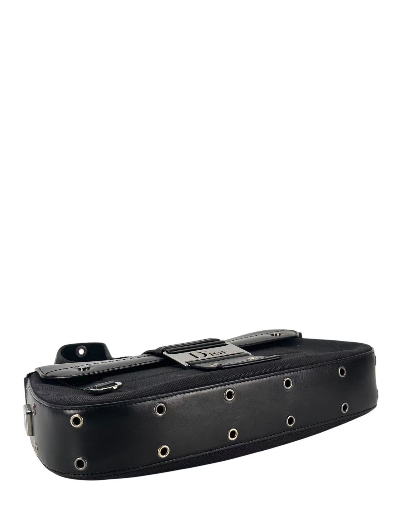 CHRISTIAN DIOR - 2002 Black Trotter Street Chic Shoulder Bag