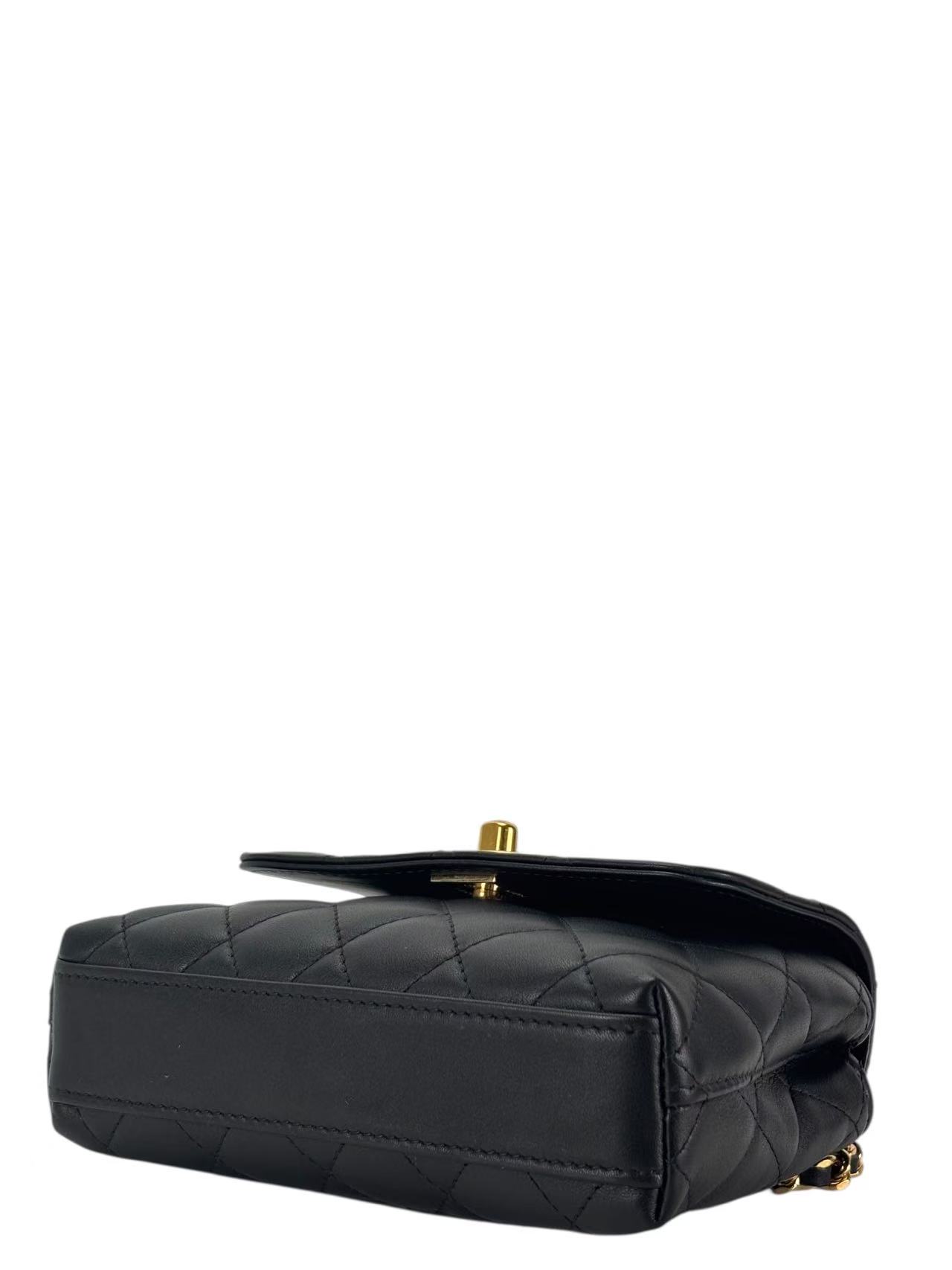 CHANEL - 25A Coco Handle Nano Black Caviar Gold Hardware