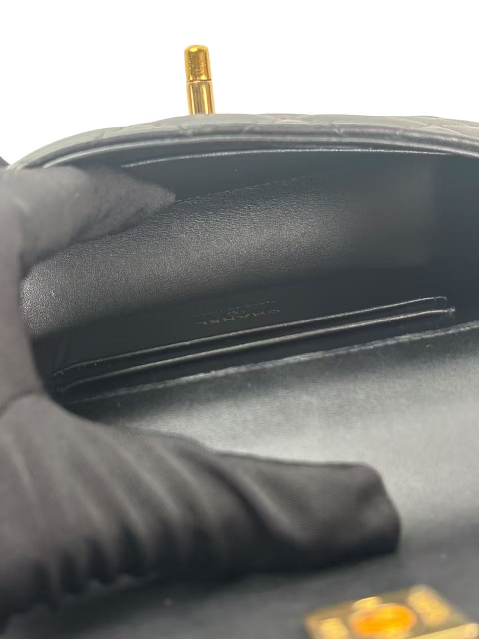 CHANEL - 25A Coco Handle Nano Black Caviar Gold Hardware