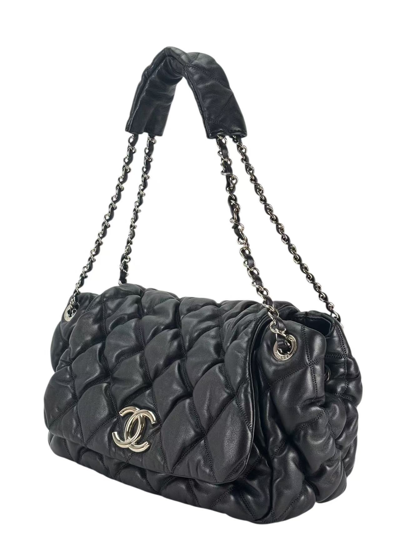 CHANEL - Bubble Quilted Leather Shoulder Bag